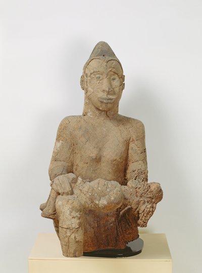 Ibo-Statue einer Frau mit einem Kind von African